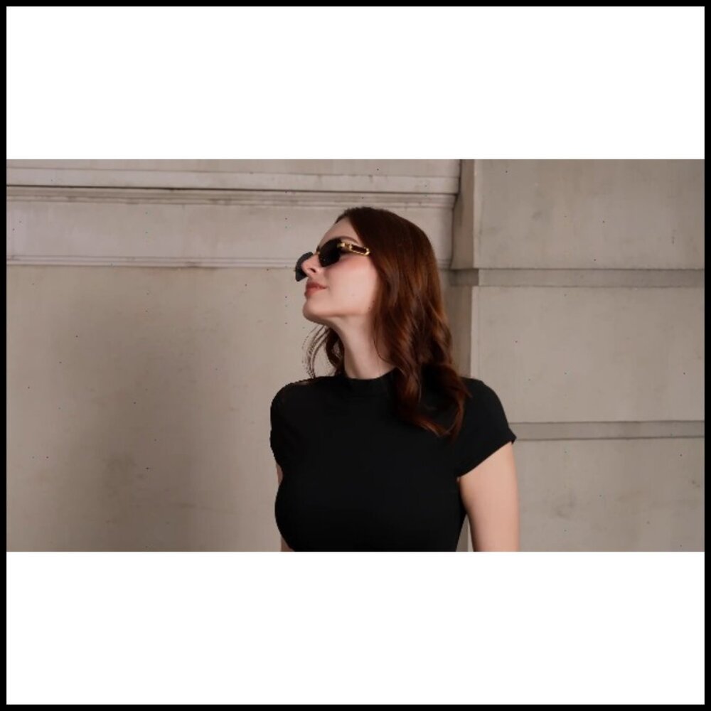 Rimless Rectangle Sunglasses Retro Frameless Squa… - image 7